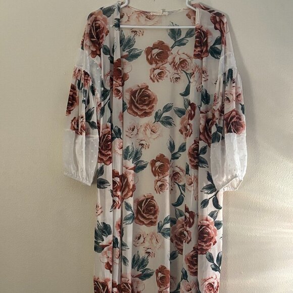 Tops - Kimono Flower Sheer